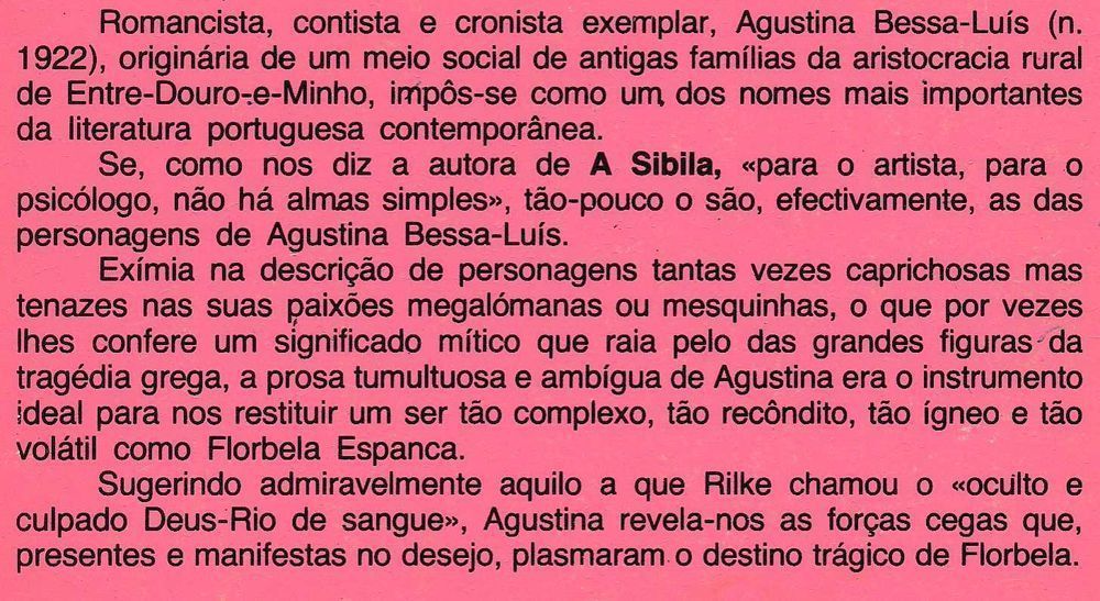Florbela Espanca Vida e Obra de Agustina Bessa-Luís [Portes Grátis]