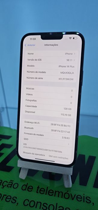 IPHONE 14 PLUS Azul 128gb C/NOVO