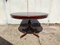 Okrągły stylowy stół rozkładany 120 cm, ciemny orzech