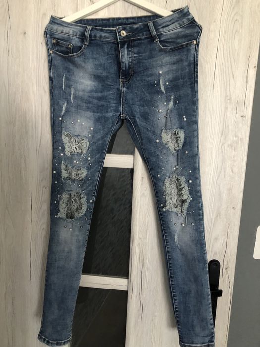 Spodnie damskie jeansy L