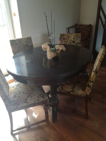 Stół i 6 krzeseł replika ludwikowska