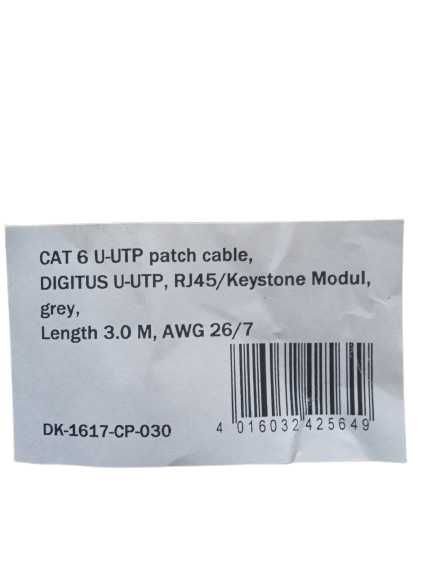 Kabel przedłużający do kabla internetowego, złącze RJ45, 3m