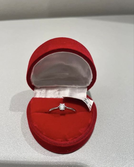 Pierscionek zloty posrebrzany zareczynowy rozmiar 15