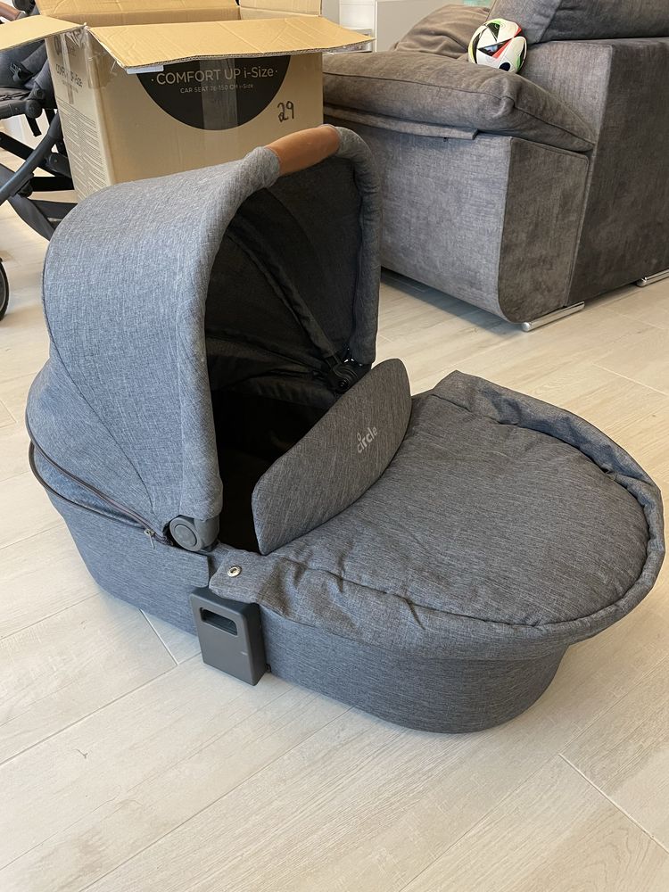 Conjunto infantil para bebê completo - carrinho, cadeirinha e cesto