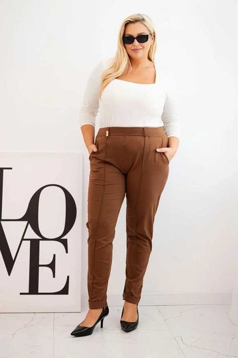 Bawełniane spodnie damskie Plus Size elastyczny pas 4XL-9XL