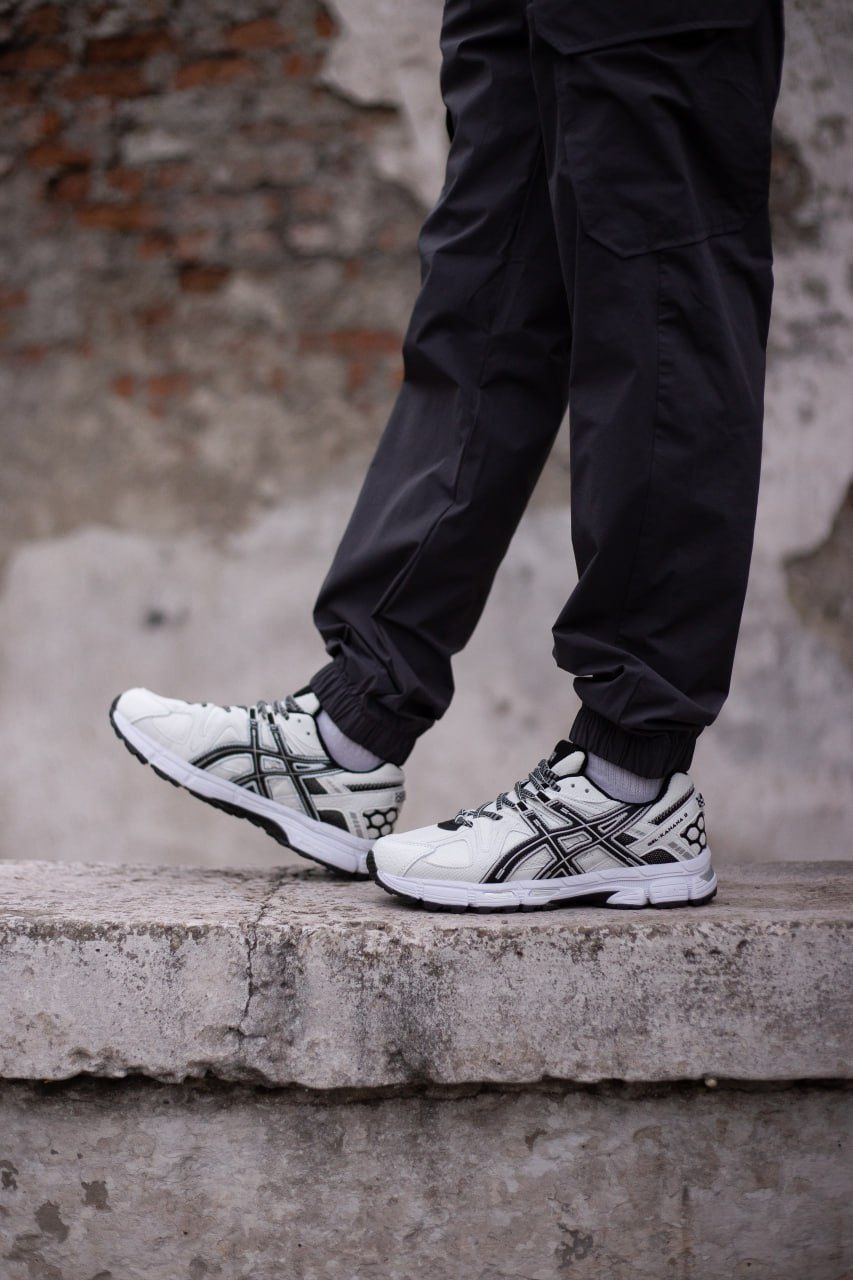 Чоловічі кросівки сітка Asics Gel-Kahana 8 White Black