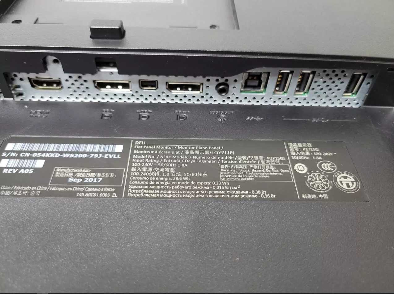 Монітор Dell P2715Q 27"  Ultra HD 4K 3840x2160 HDMI DisplayPort miniDP