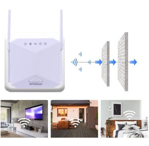 Bezprzewodowy wzmacniacz WiFi 1200Mb/s Biały