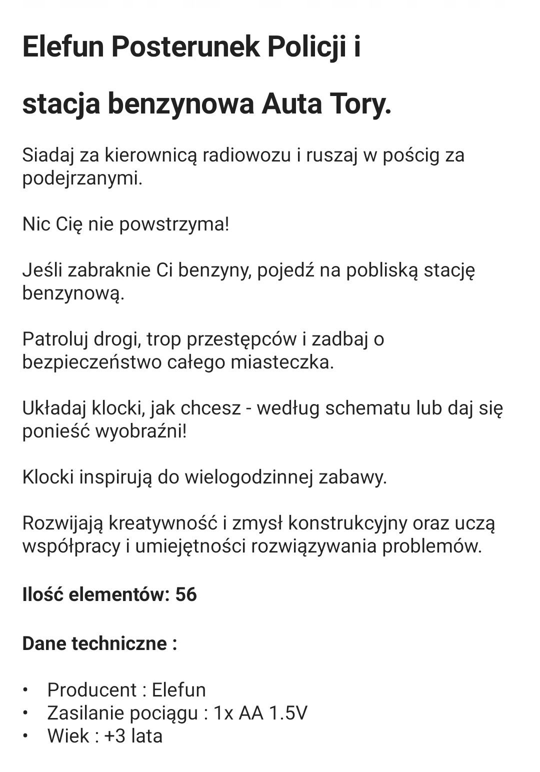 Zabawka- posterunek policji i stacja benzynowa. Nowa. Wysyłka InPost