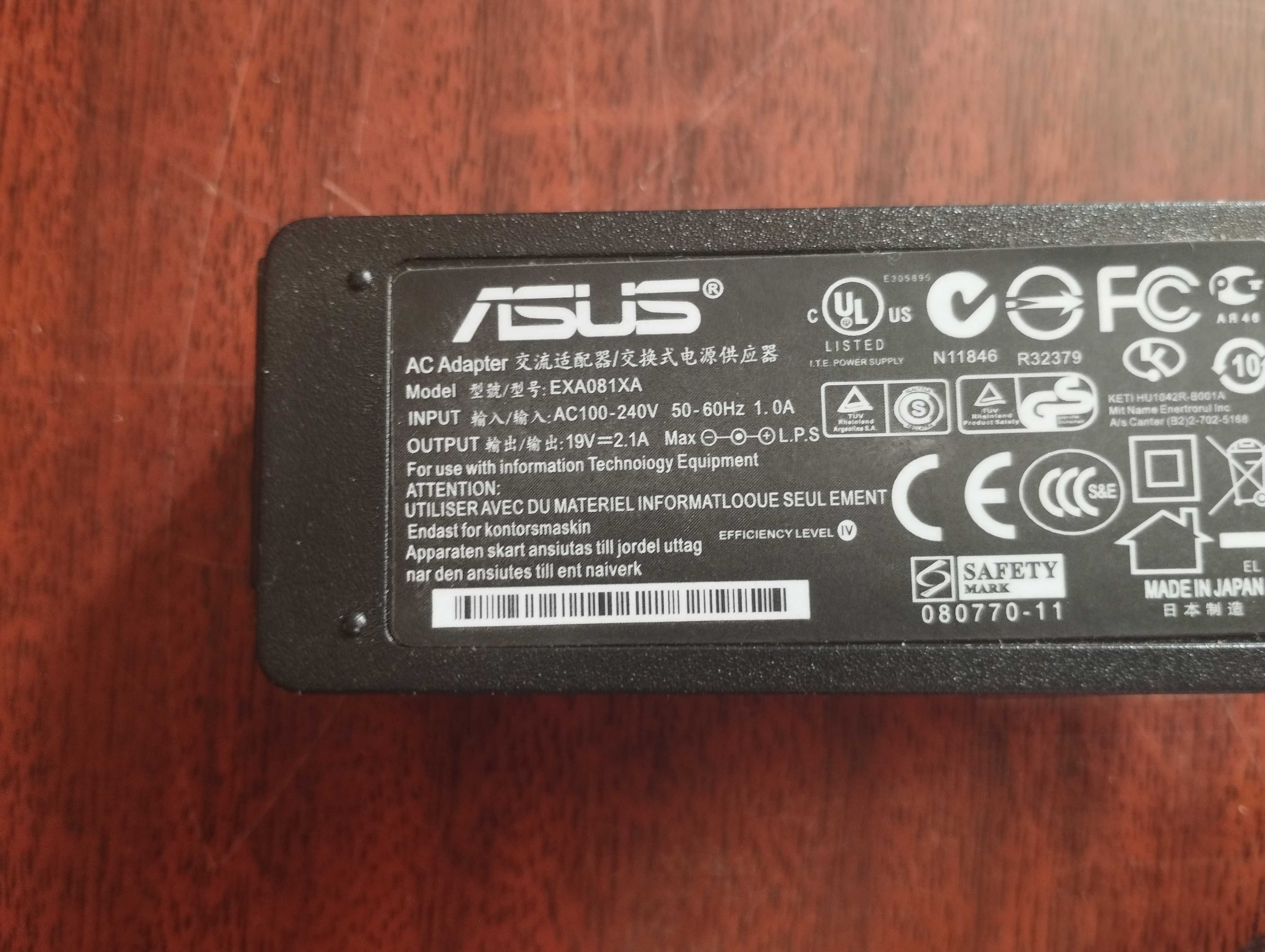 Блок питания Asus EXA081XA 19В 2.1А (2.5*0.7 Eee PC)
