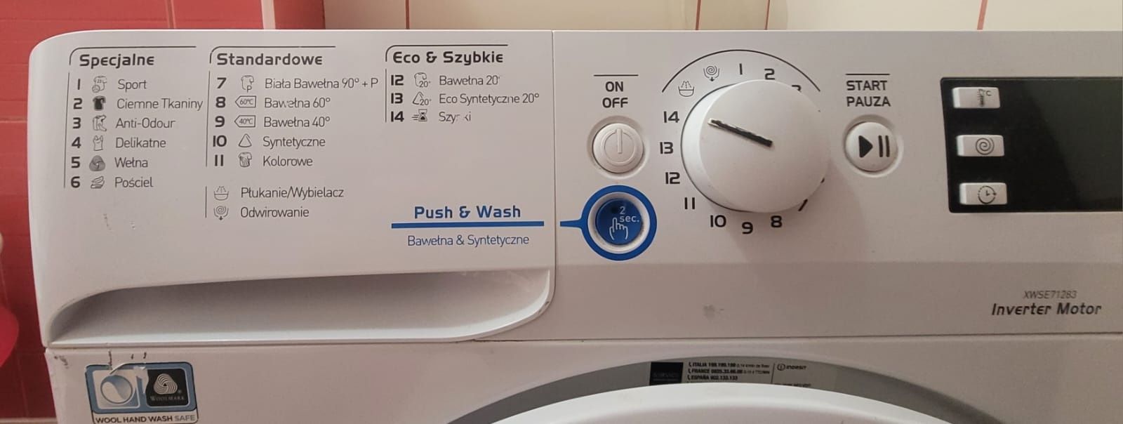 Pralka Indesit KLASA A+++ 7 kg załadunku 1200 obr./min