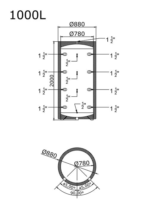 Zbiornik Buforowy Bufor c.o. 1000l dostępny z dostawą faktura VAT