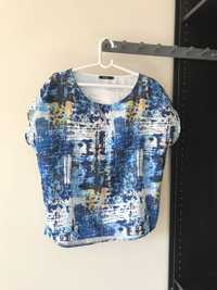 Blusa manga curta azul