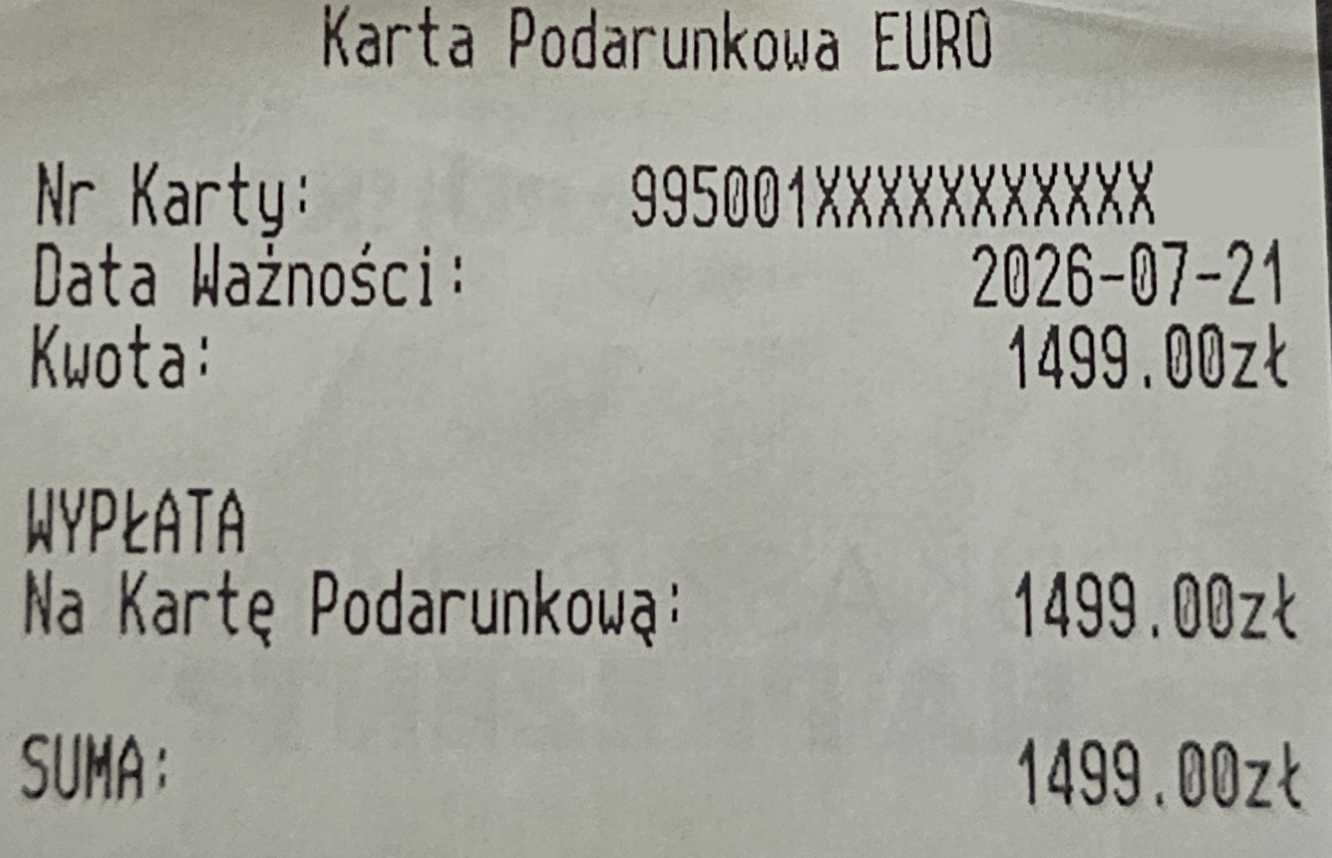 karta podarunkowa do sklepu Rtv Euro Agd na 1499zl (bon) okazja