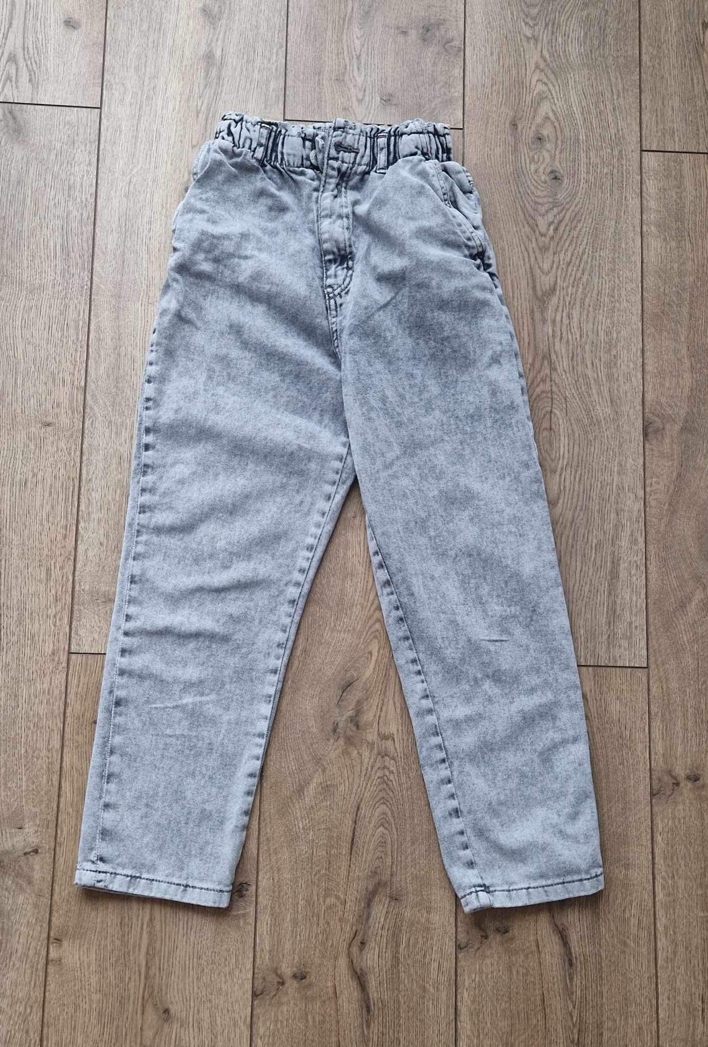 Spodnie jeansy dla dziewczynki baggy szeroka nogawka  H&M  140/146