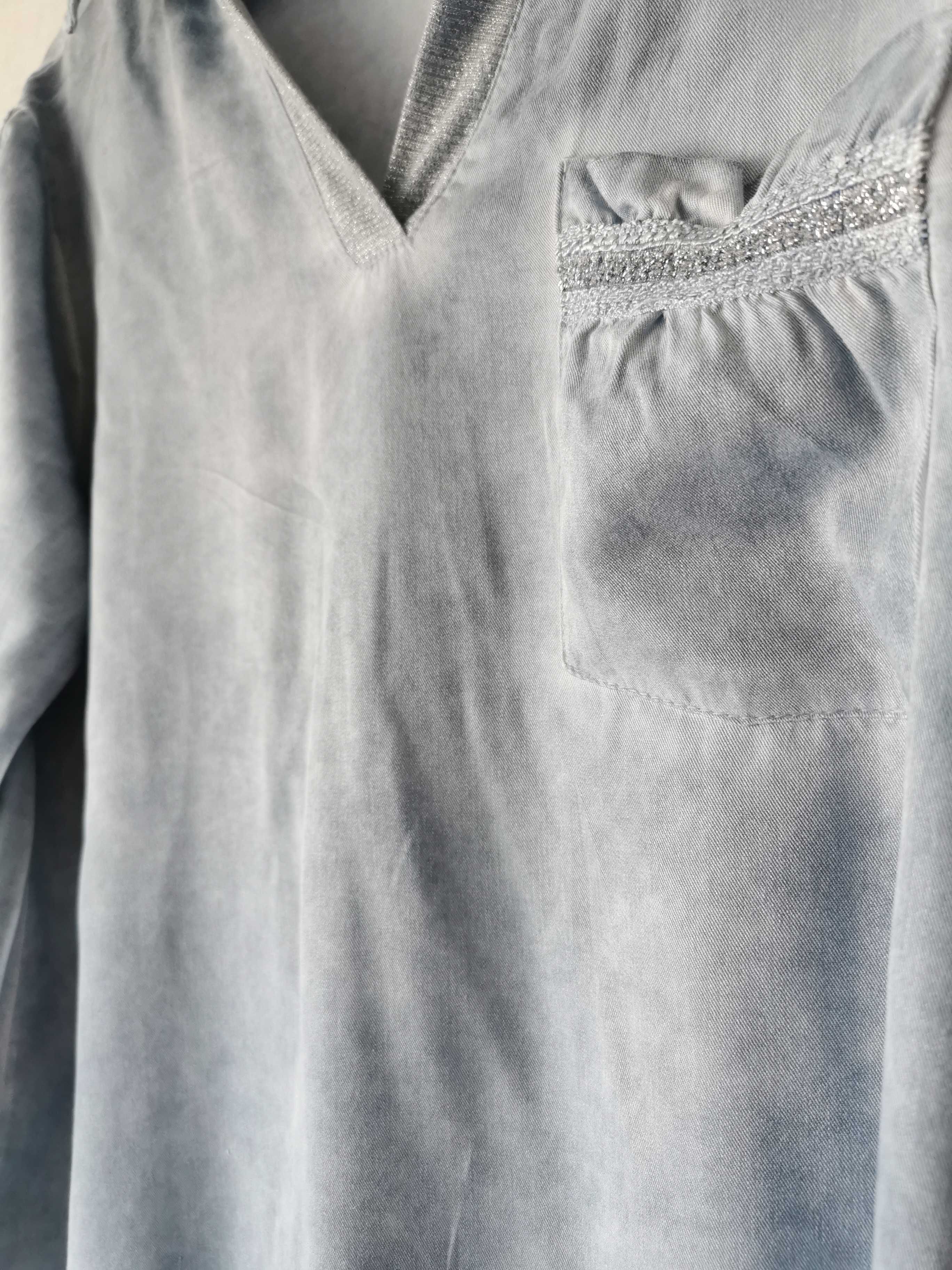 Włoski błękit, włoska moda, koszula, bluzka