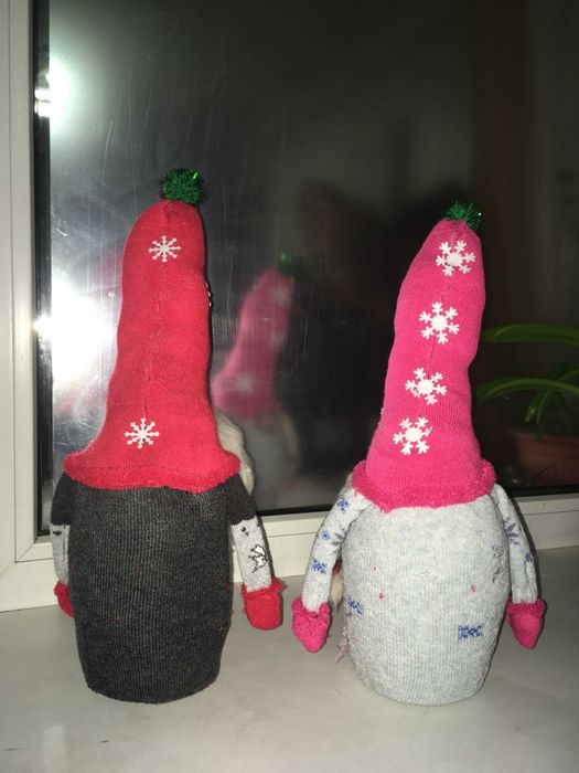 Фігура новорічна декоративна ГНОМ 5х28см хендмейд подарунок під ялинку