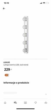 Ledsjo lampa ścienna LED IKEA łazienkowa 2szt
