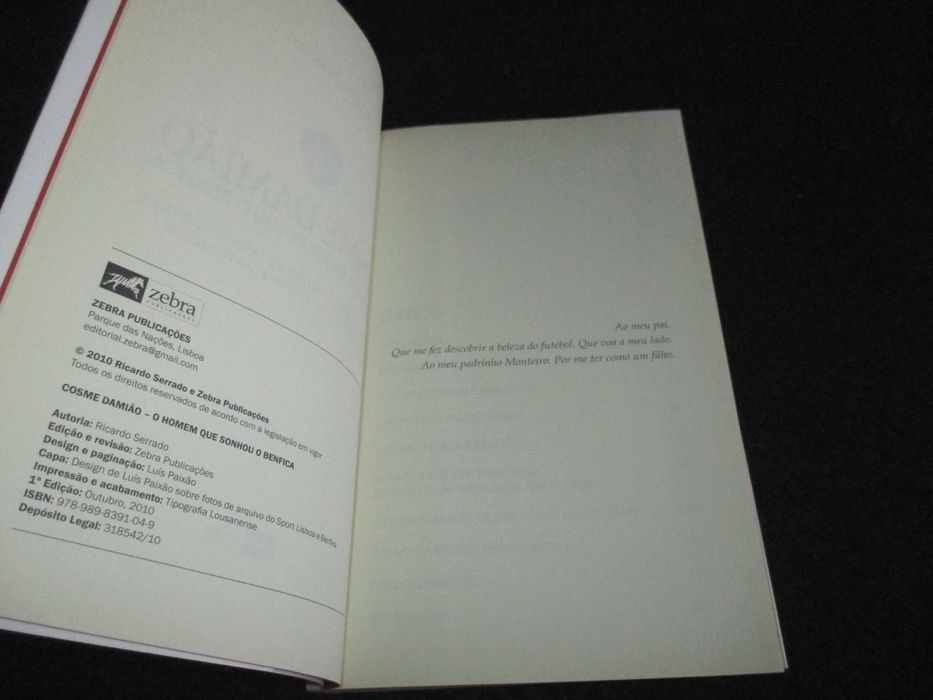 Livro Cosme Damião O Homem que sonhou o Benfica Ricardo Serrado