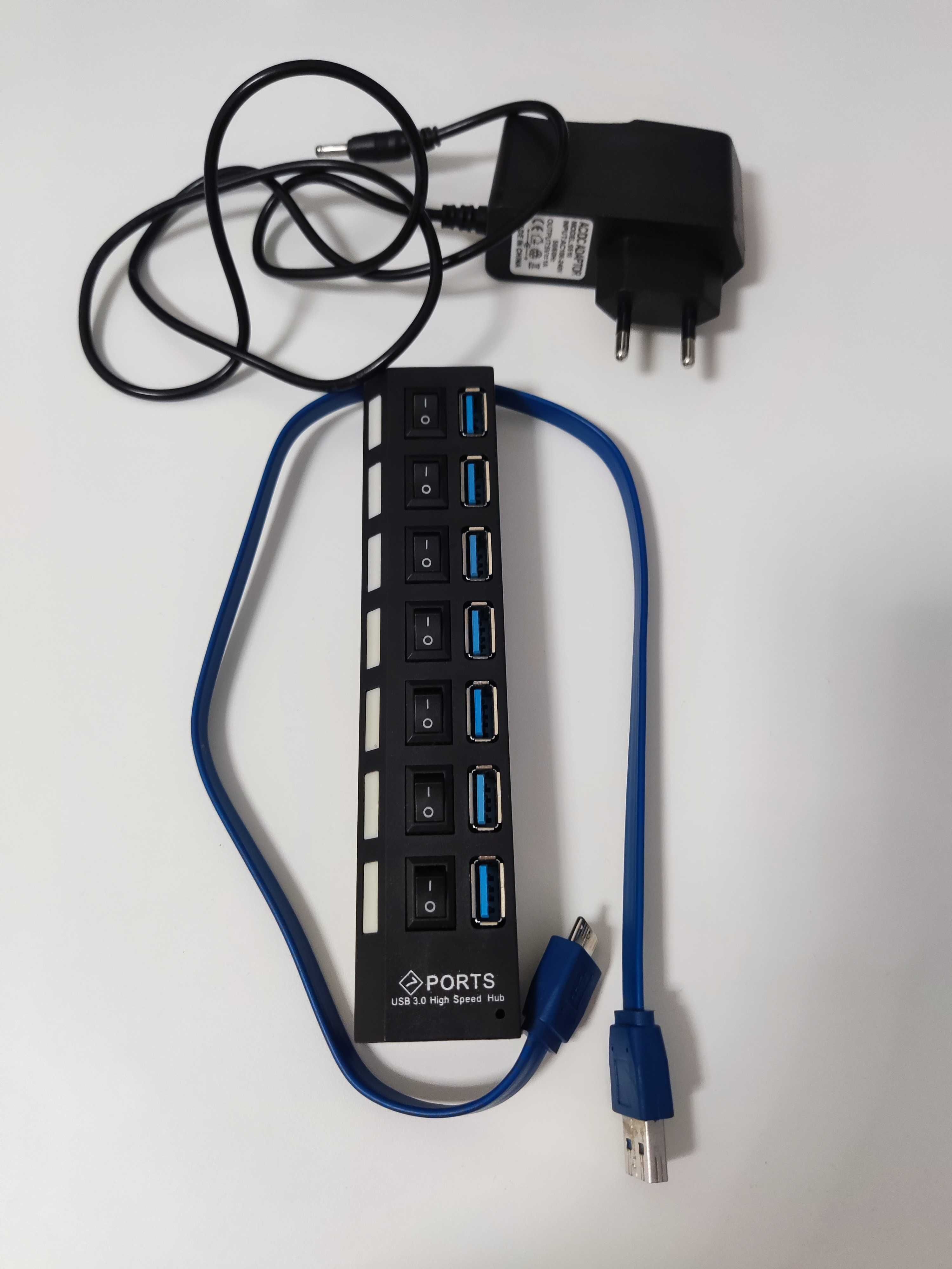USB 3.0 Hub / rozdzielacz z dodatkowym zasilaniem - 7 portów