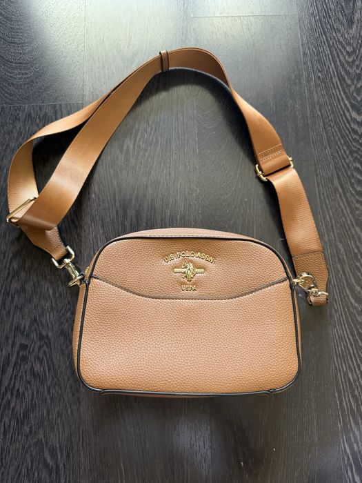 Нова коричнева сумка US Polo Assn з регульованим ремінцем