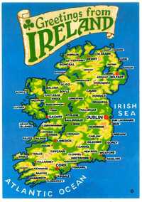 Pocztówka z mapką Irlandia