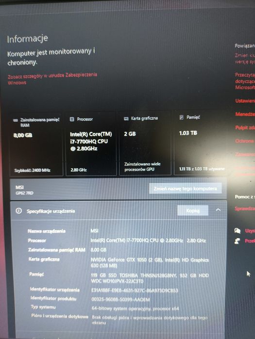 Laptop gamingowy MSI