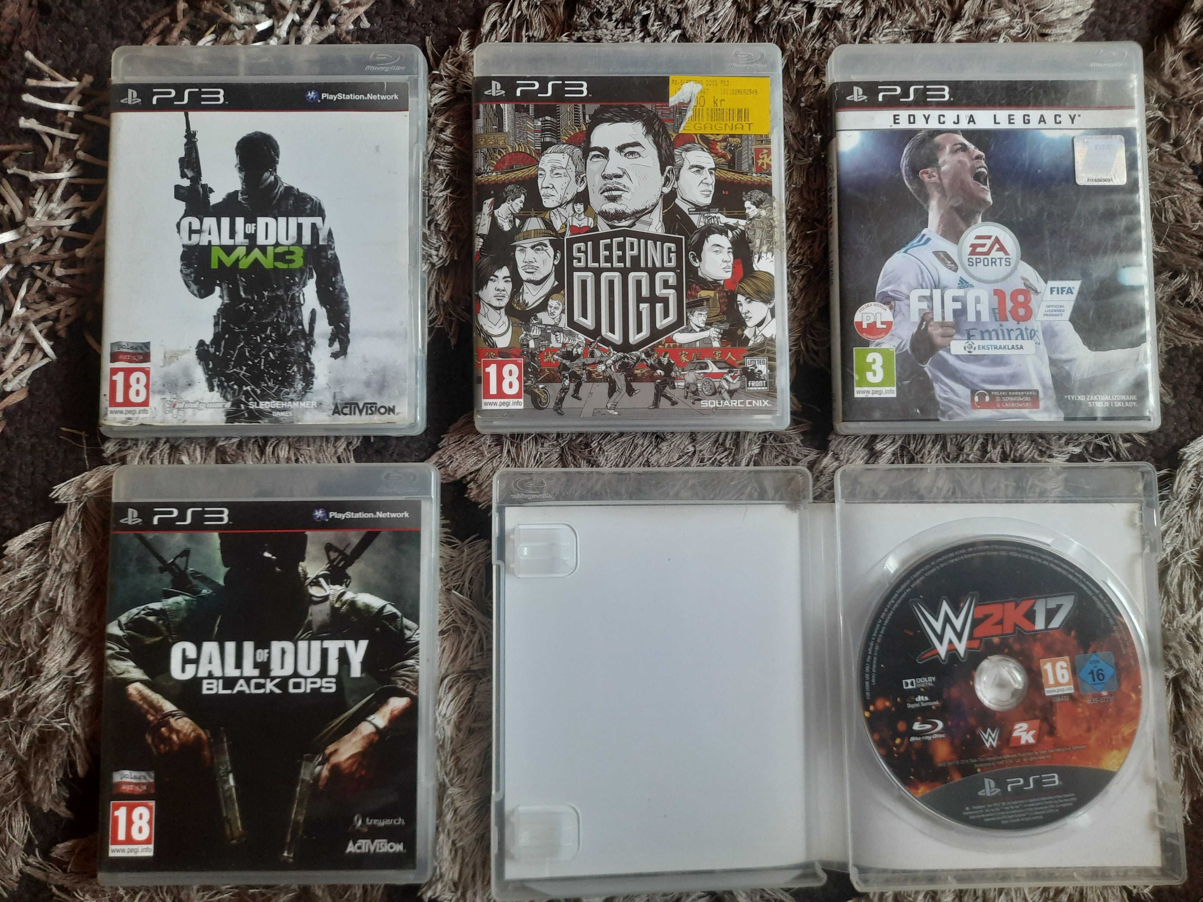 Gry na ps3 Fifa 18 Call of duty MW 3/Black ops W2K17 Sleeping dogs
