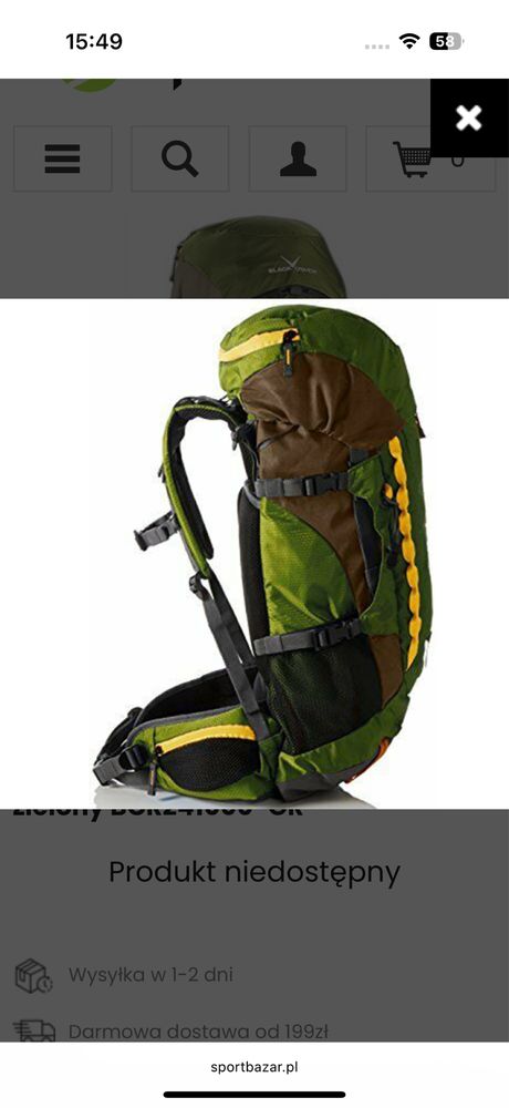 Plecak Black Crevice Cantennial 60l,