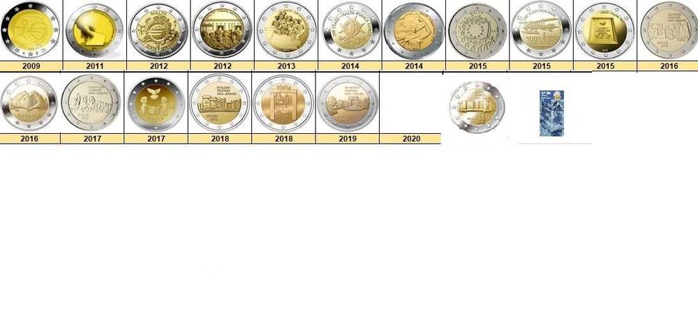 Malta moedas Comemorativas 2 euros ou 2,00 UNC