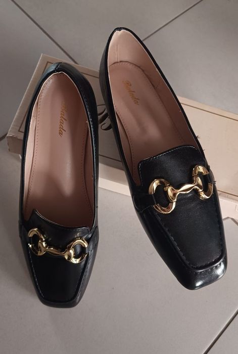 Mokasyny damskie czarne 41 rozmiar szeroka stopa