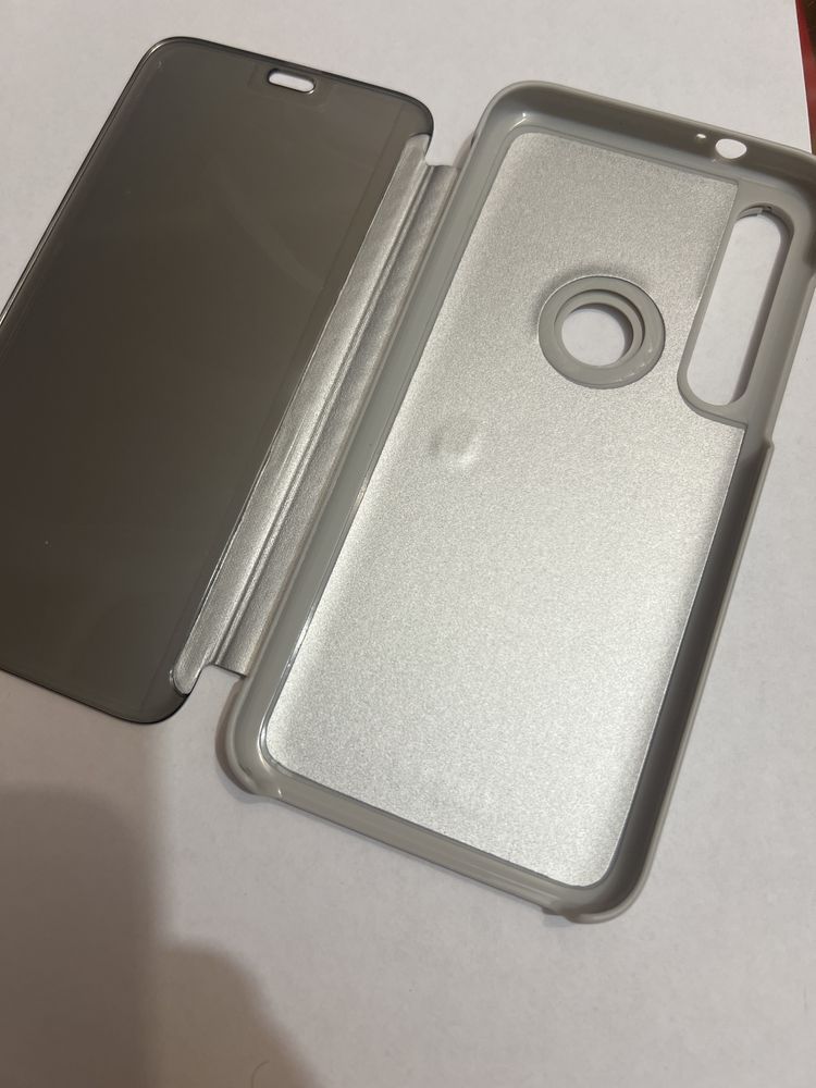Etui Lustro Clear View Moto G8 Plus | Srebrne