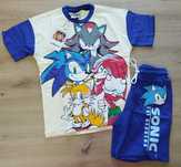 Komplet chłopięcy Sonic krótkie spodenki i koszulka krótki rękaw