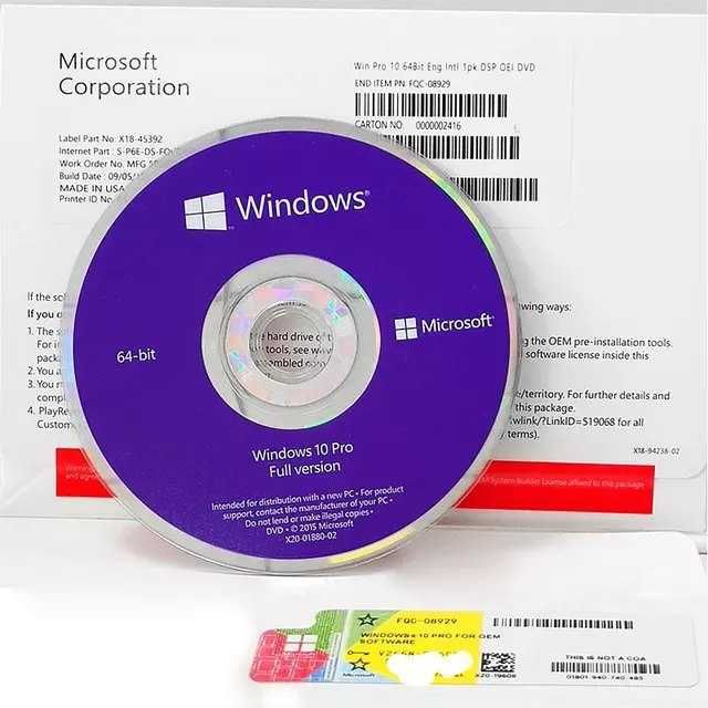 Windows 10 PRO DVD Box