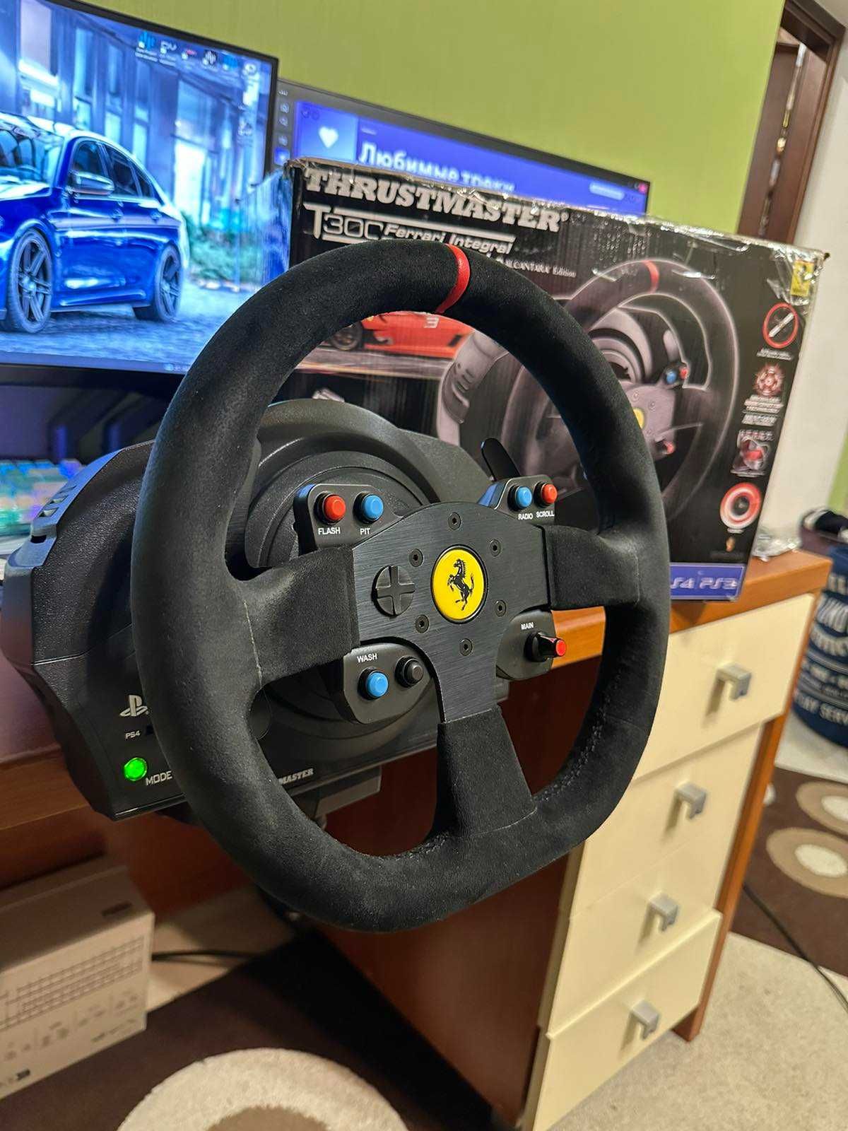 Игровой руль Thrustmaster T300 Ferrari Alcantara.Полный комплект!