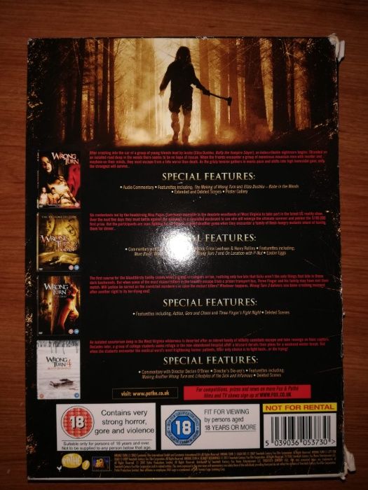 Colecção de filmes "Wrong Turn", em dvd (portes grátis)