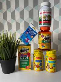Детские витамины, Alive!, омега-3,мультивитамины, Animal Parade,iherb