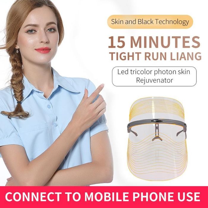 Máscara Led Fototerapia Limpeza de Pele Facial