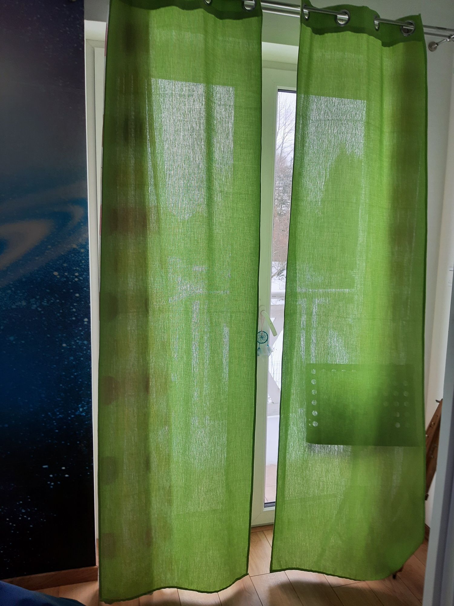 2 zasłony 70 cm na 235 cm. Zielone
