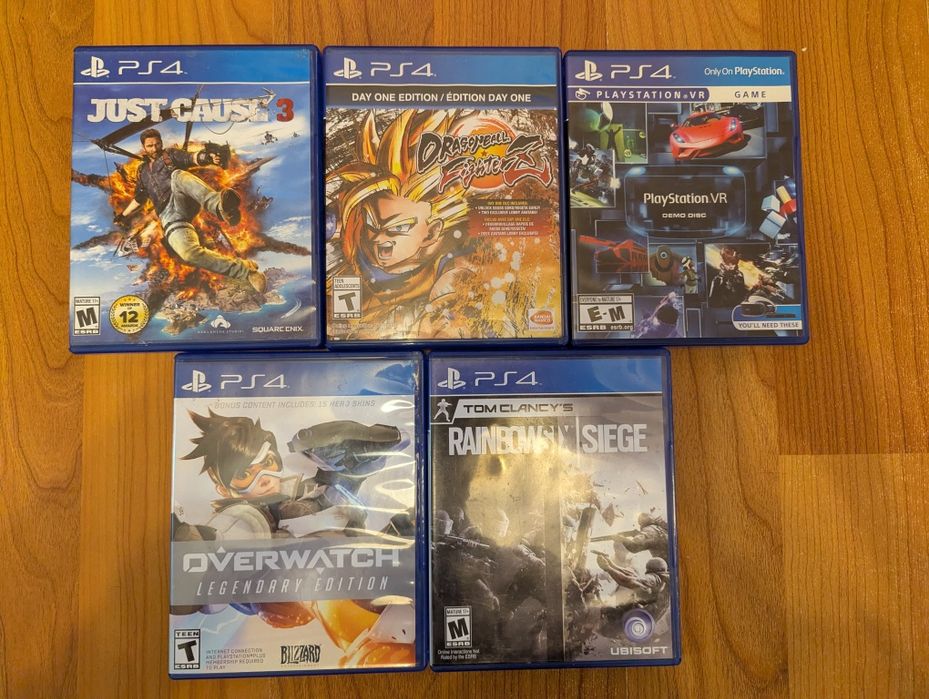 Диски ігри на PS4 PS5 Just Cause 3 Rainbow Six Siege Overwatch