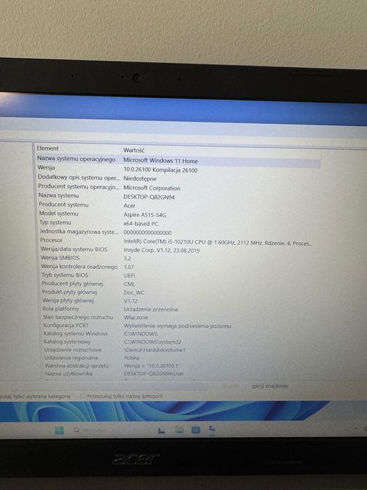 Ultrabook Acer Aspire A515-54G stan idealny 1TB SSD