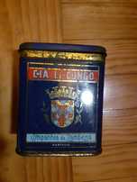 Caixa de chá decorativa em zinco.