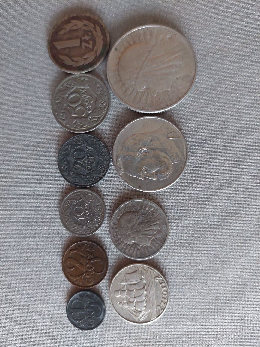 Zestaw 10 monet kolekcjonerskich od 1923do1949r.