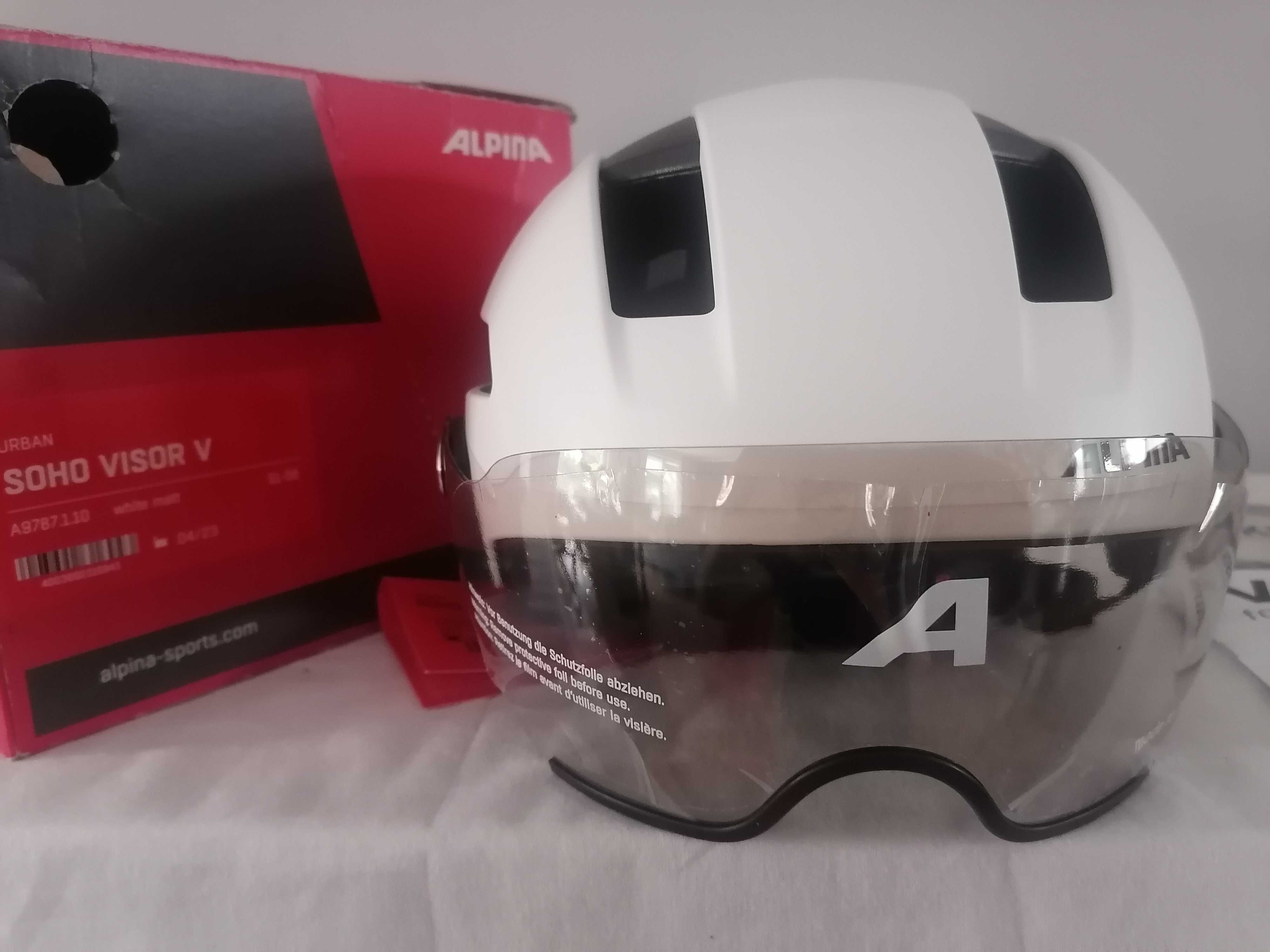 Kask rowerowy Alpina Soho Visor V Vario White Matt S 51-56cm