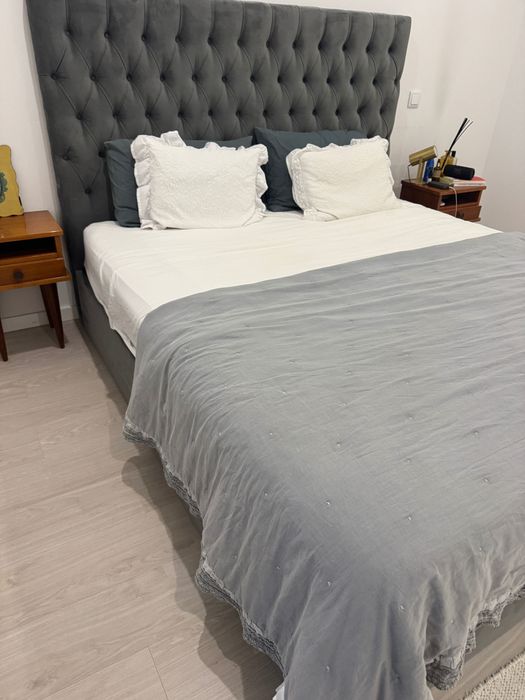 Cama cabeceira em veludo 180x200