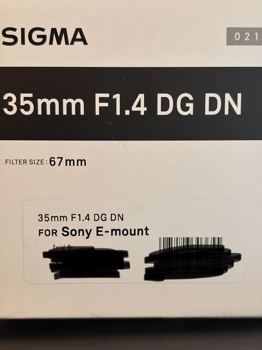 SIGMA 35mm F1.4 DG DN E-mount nova nunca usada