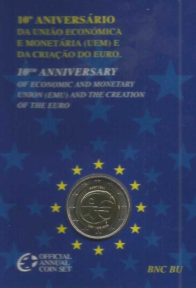 Espadim - carteira bnc - 2 euro - Ano 2009 - 10 Aniv. da UEM