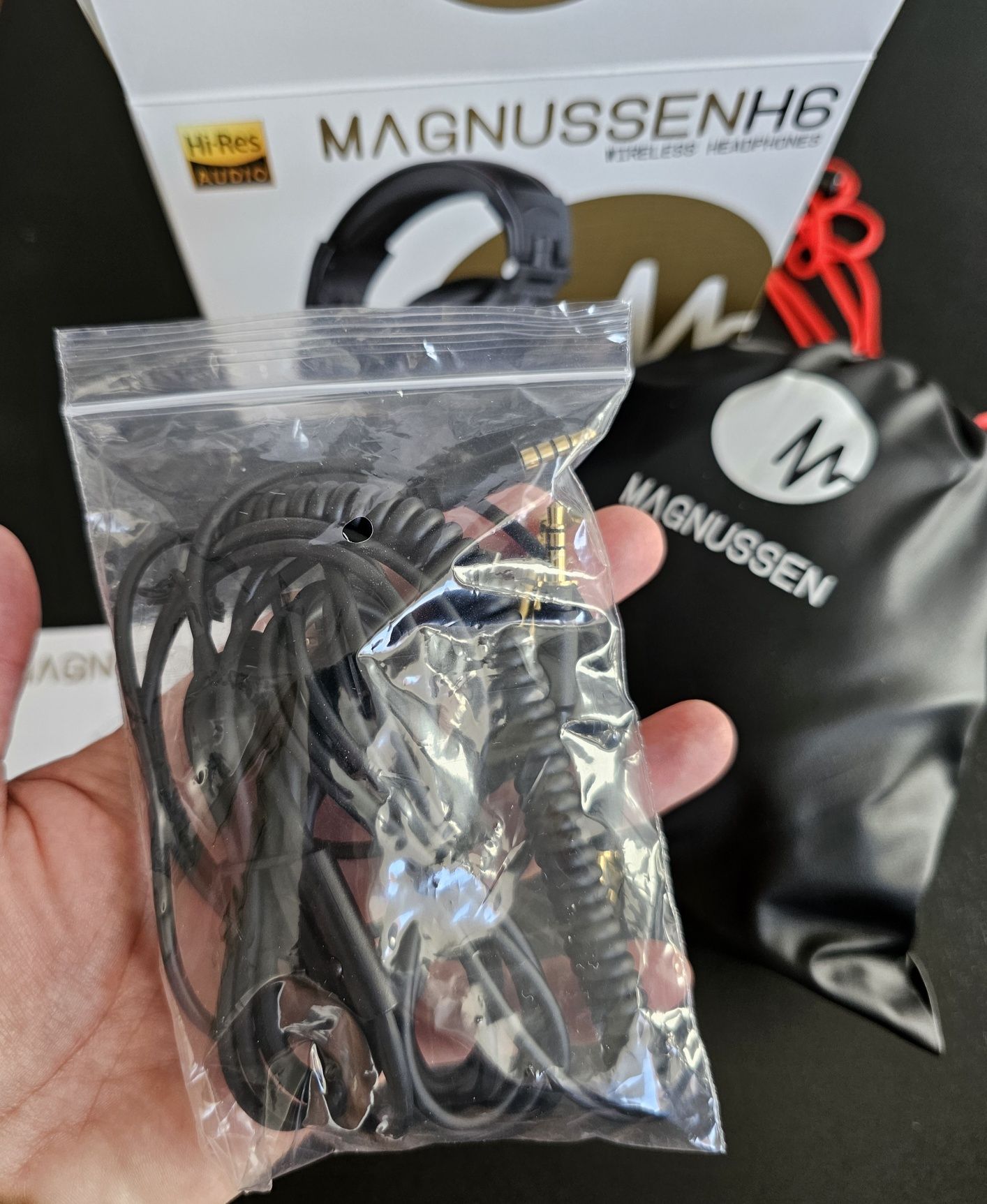 Nowe słuchawki bezprzewodowe Magnussen H6 czarne Bluetooth + jack