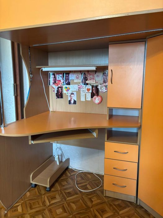 Дитяче ліжко горище 3 в 1 , шафа , стіл