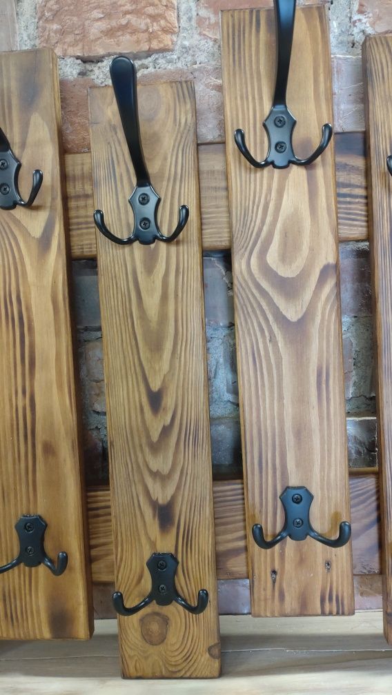 Wieszak drewniany z drewna na ścianę ścienny handmade ręcznie robione